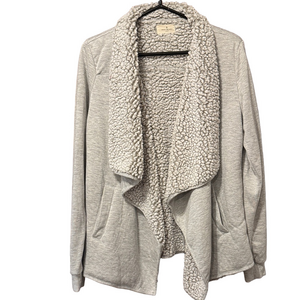 Thread & Supply Monarch Light Gray Sherpa Lined Cardigan
